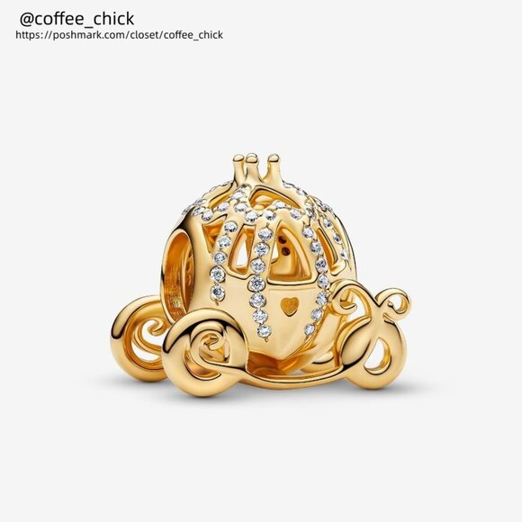 Pandora Disney Cinderella Sparkling Carriage Charm|Pendant - Picture 1 of 2